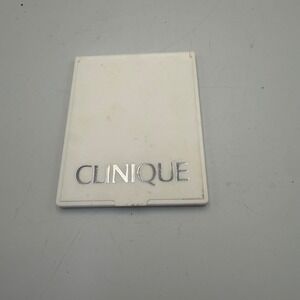 Clinique Compact Travel Mirror White Folding Portable Makeup Mirror Logo